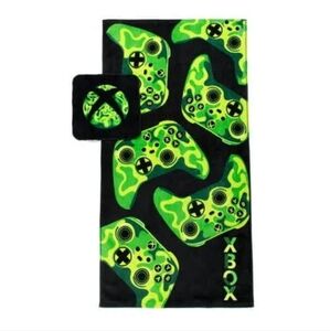 Kids Cotton Green and Black 2-Piece Xbox Towel Set